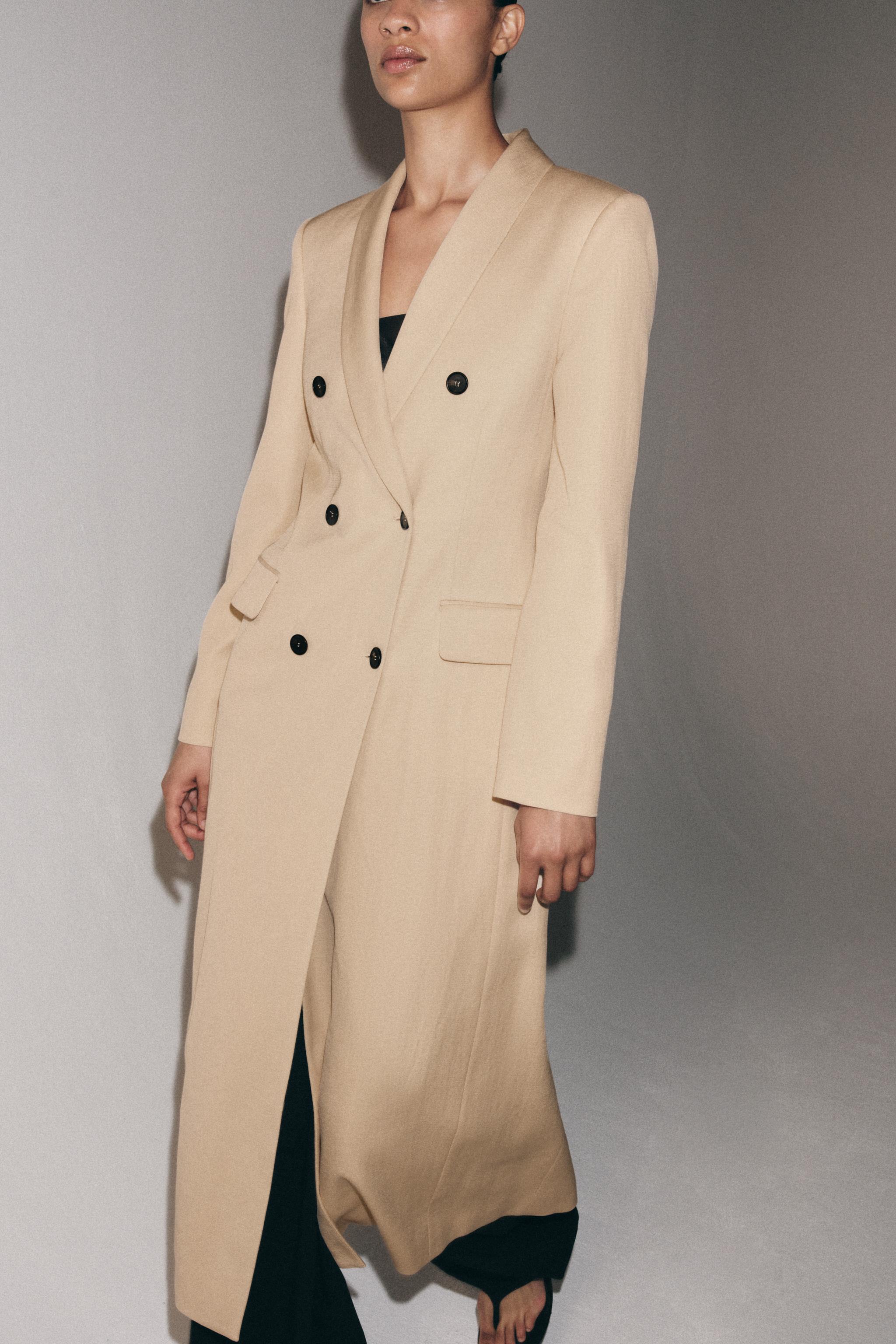 ZW COLLECTION FLOWY DOUBLE-BREASTED COAT
